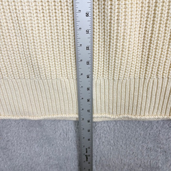 J. Crew Relaxed Rollneck Sweater Size XS Cream Shaker Knit Cotton Oversized - Picture 7 of 8